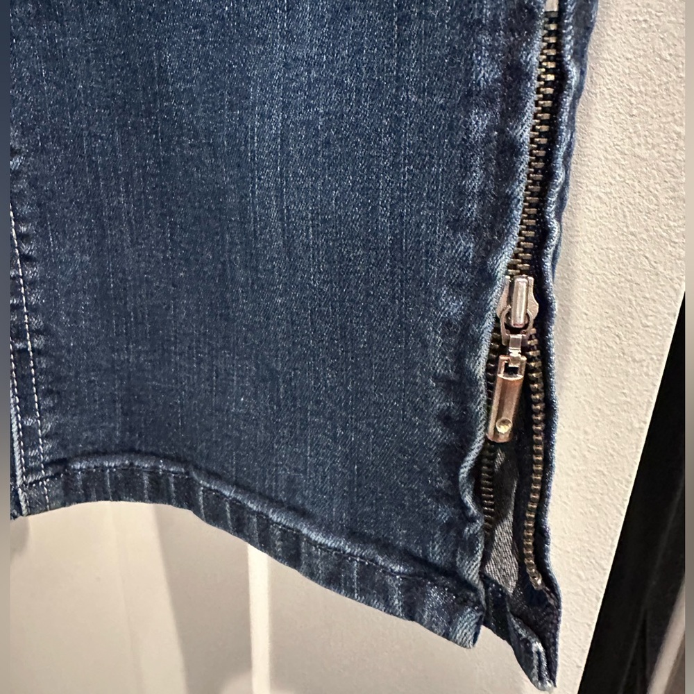 White House Black Market Noir Indigo Slim Cropped Cotton Blend Jeans Women’s 12 - Picture 3 of 12